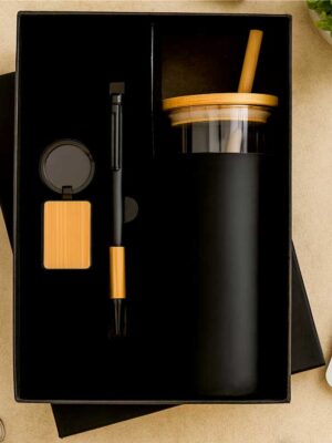 Glass Tumbler, Pen, Keychain
