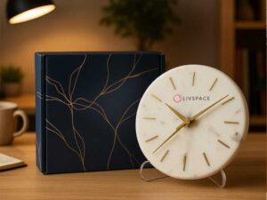 Marble clock Acrylic stand Box packing