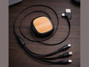 Retractable Bamboo Multi-Charging Cable