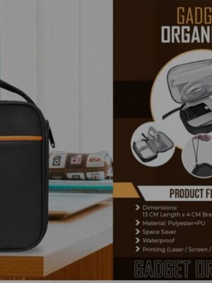 Premium Portable Gadget Organiser Travel Case for Chargers, Cables, Earphones, Power Bank & Electronic Accessories , Waterproof Tech Storage Pouch for Office, Travel & Daily Use