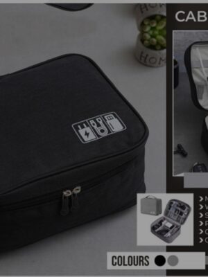 Portable Cable Organiser Bag for Chargers, USB Cables, Earphones, Power Bank & Electronic Accessories , Waterproof Travel Gadget Storage Pouch with Multiple Compartments