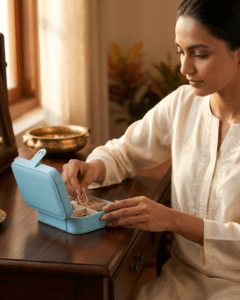 Jewellery organizer box travel – close-up detail | GG Gift Jaipur