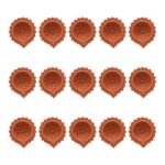Set of 15 handmade Pinwheel terracotta clay diyas for Diwali — GG Gift, Jaipur