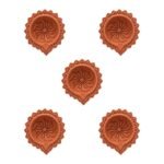 Set of 5 handmade Pinwheel terracotta clay diyas for Diwali — GG Gift, Jaipur