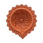One handmade Pinwheel terracotta clay diya, 3 inch — GG Gift, Jaipur