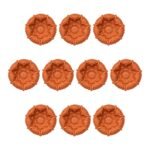 Set of 10 handmade Lotus Bloom terracotta clay diyas for Diwali — GG Gift, Jaipur