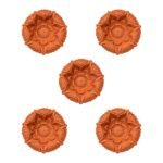 Set of 5 handmade Lotus Bloom terracotta clay diyas for Diwali — GG Gift, Jaipur