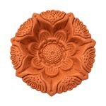 One handmade Lotus Bloom terracotta clay diya, 3 inch — GG Gift, Jaipur