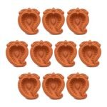 Set of 10 handmade Paisley Ambi terracotta clay diyas for Diwali — GG Gift, Jaipur
