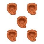 Set of 5 handmade Paisley Ambi terracotta clay diyas for Diwali — GG Gift, Jaipur