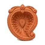 One handmade Paisley Ambi terracotta clay diya, 3 inch — GG Gift, Jaipur