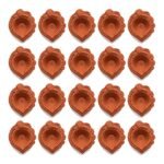 Set of 20 handmade Paan Leaf terracotta clay diyas for Diwali — GG Gift, Jaipur