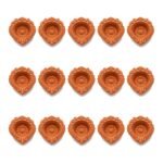 Set of 15 handmade Royal Sunflower terracotta clay diyas for Diwali — GG Gift, Jaipur
