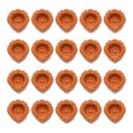 Set of 20 handmade Royal Sunflower terracotta clay diyas for Diwali — GG Gift, Jaipur