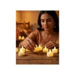 Flameless LED tea light candles lit for Diwali decor — GG Gift, Jaipur