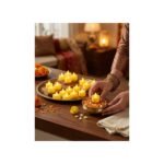 Flameless LED tea light candles lit for Diwali decor — GG Gift, Jaipur