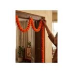 Artificial orange marigold garlands hung for Diwali — GG Gift, Jaipur