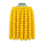Pack of 5 artificial yellow marigold garlands, 4.5 ft genda phool mala — GG Gift, Jaipur