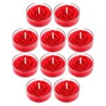Set of 10 red rose scented soy wax tea light candles with a hand moulded flower — GG Gift, Jaipur