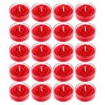Set of 20 red rose scented soy wax tea light candles with a hand moulded flower — GG Gift, Jaipur