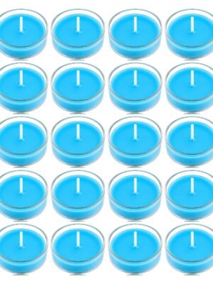 Set of 20 blue jasmine scented soy wax tea light candles — GG Gift, Jaipur