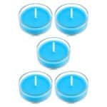 Set of 5 blue jasmine scented soy wax tea light candles — GG Gift, Jaipur