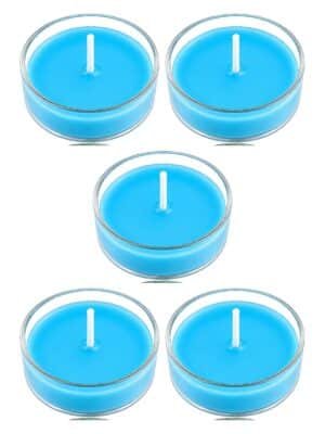 Set of 5 blue jasmine scented soy wax tea light candles — GG Gift, Jaipur