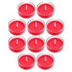 Set of 10 red rose scented soy wax tea light candles — GG Gift, Jaipur