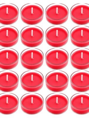 Set of 20 red rose scented soy wax tea light candles — GG Gift, Jaipur