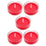 Set of 5 red rose scented soy wax tea light candles — GG Gift, Jaipur