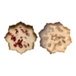 Rose Petal and Golden Pearl set of 2 brass urli candle, rose scented soy wax in a brass bowl — GG Gift, Jaipur