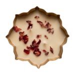 Rose Petal brass urli candle, rose scented soy wax in a brass bowl — GG Gift, Jaipur