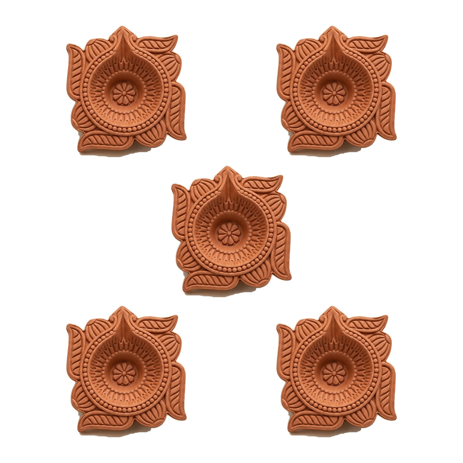 Lotus square terracotta diya from GG Gift, Jaipur