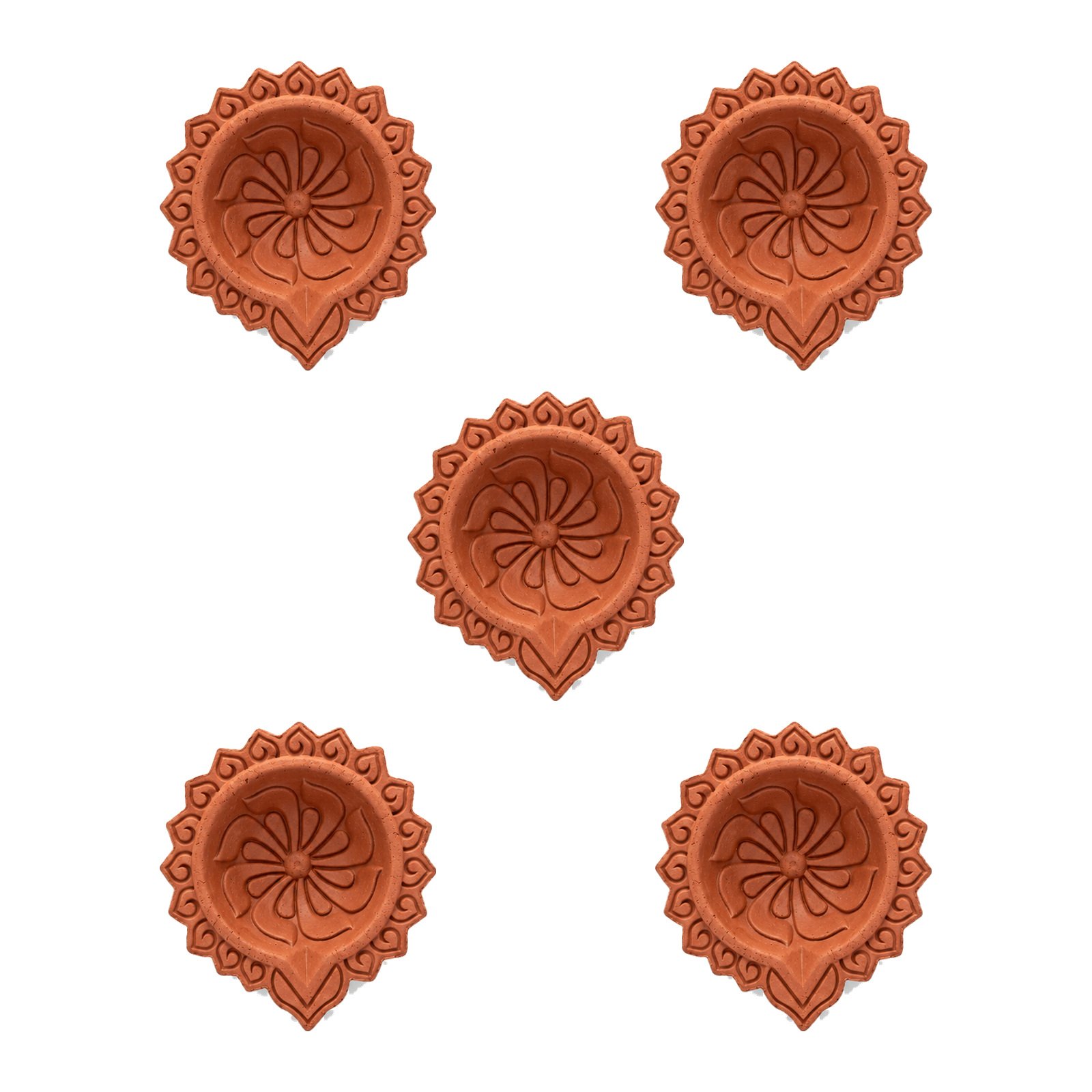 Pinwheel terracotta diya from GG Gift, Jaipur