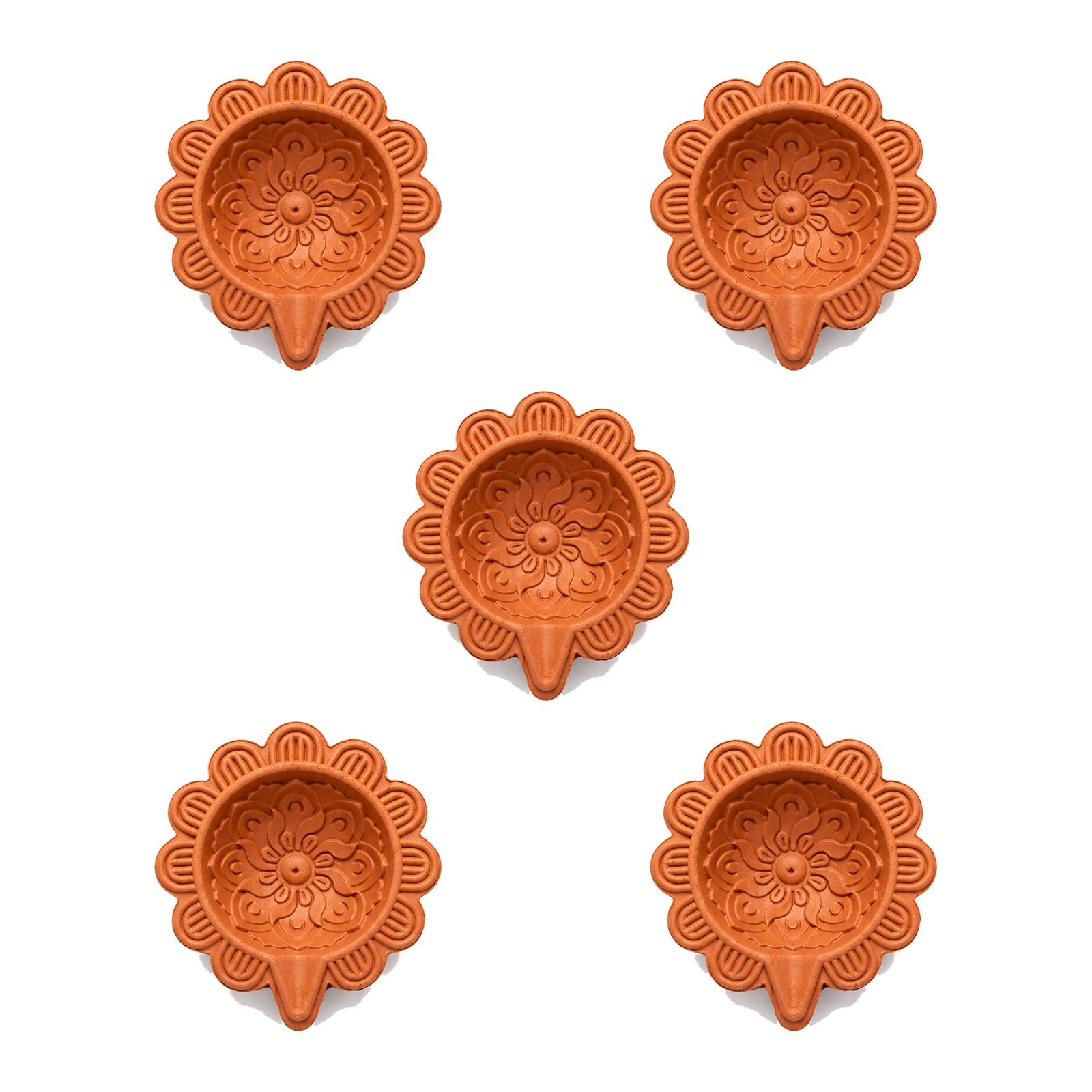 Sunflower mandala terracotta diya from GG Gift, Jaipur